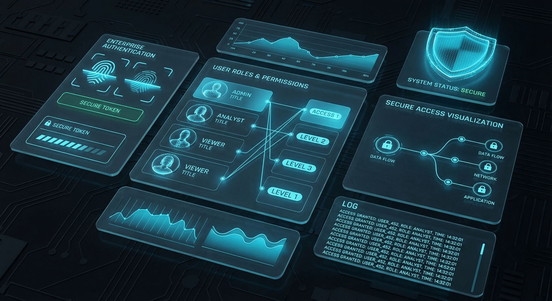 AI security access controls dashboard showing role-based permissions and user authentication for enterprise AI systems