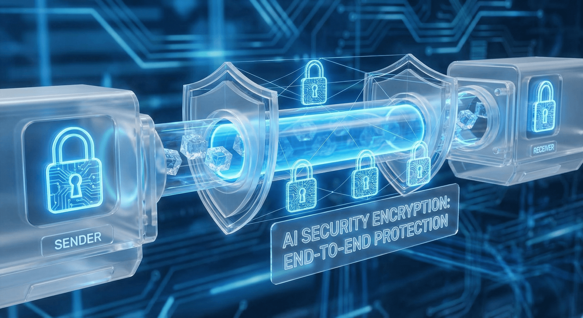 Data encryption and secure AI deployment architecture showing end-to-end protection layers for business data