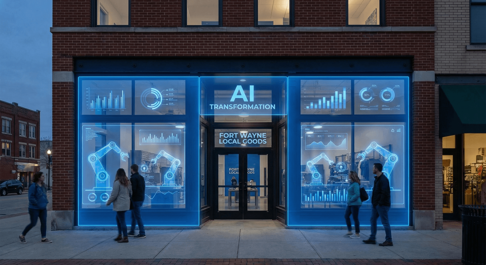Local Fort Wayne small business owner embracing AI automation technology to streamline operations and improve customer service