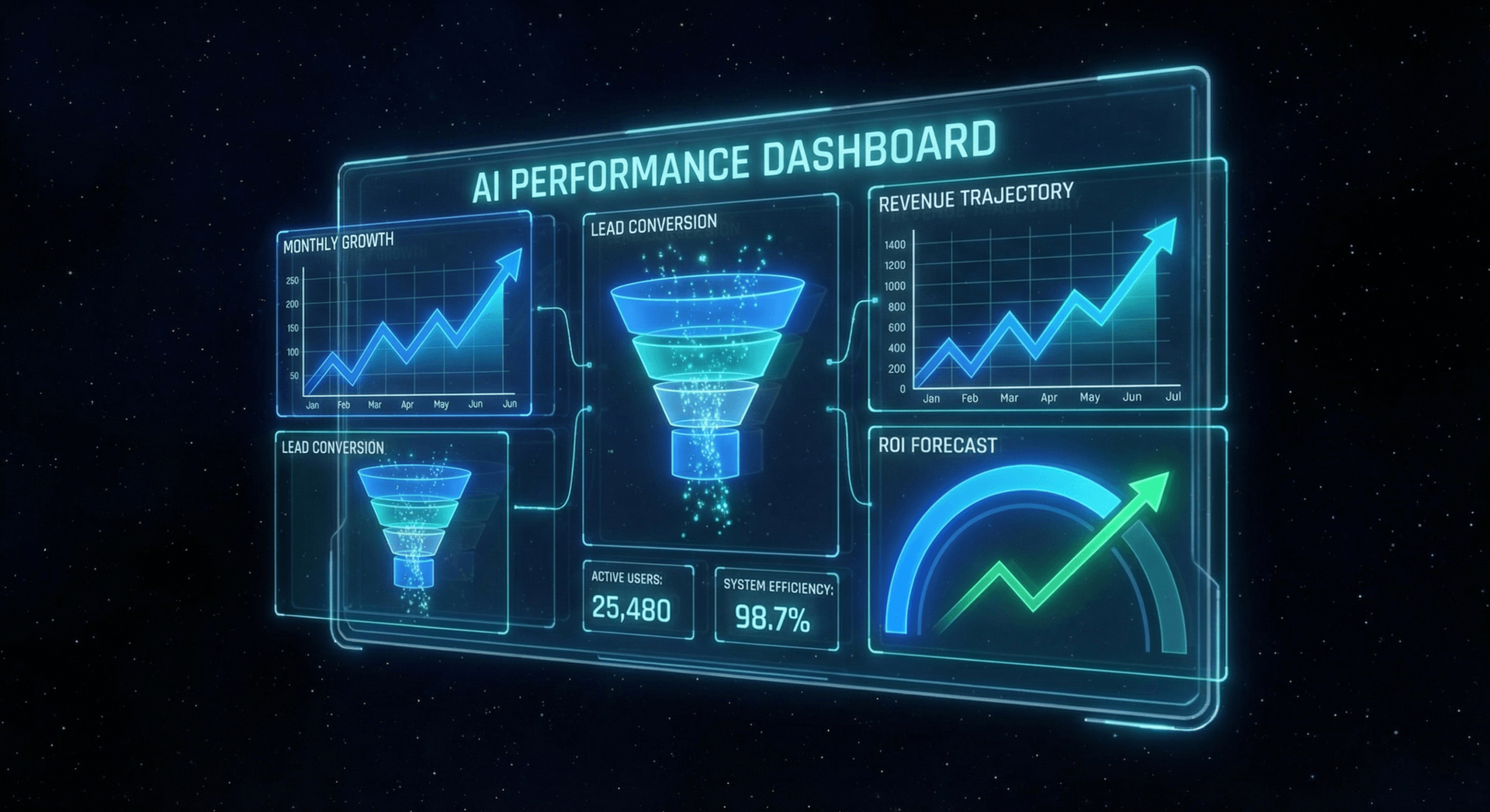 AI Employee performance dashboard showing business results and key metrics