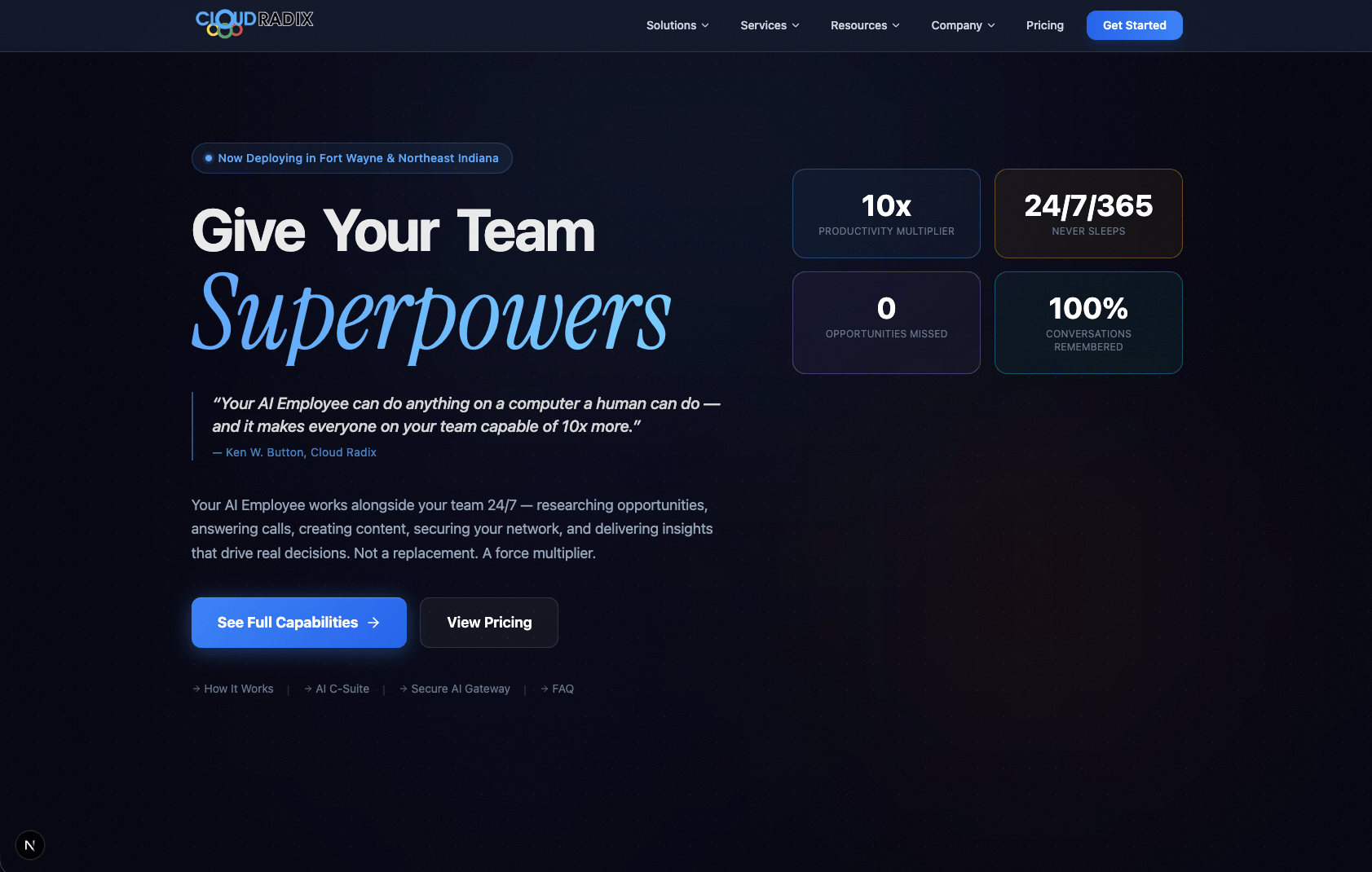 Cloud Radix: AI-Built Website — Technology case study by Cloud Radix