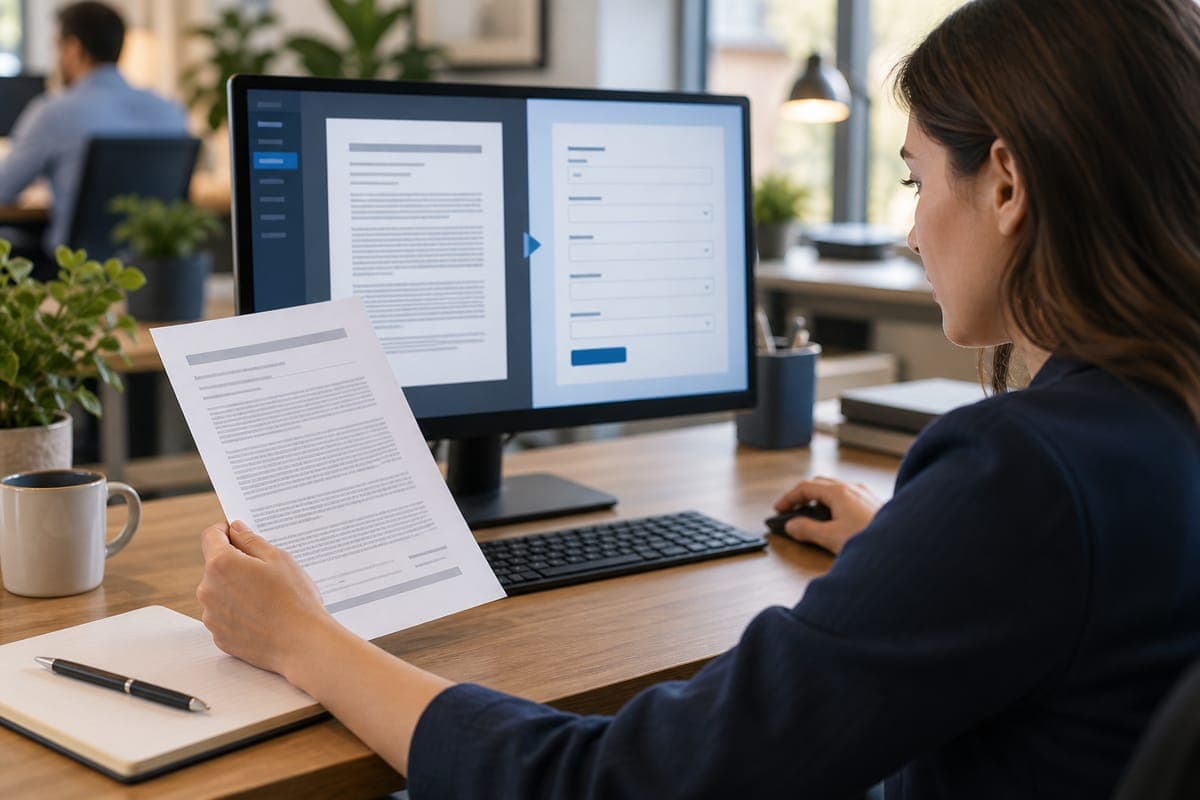 Source document beside structured intake fields