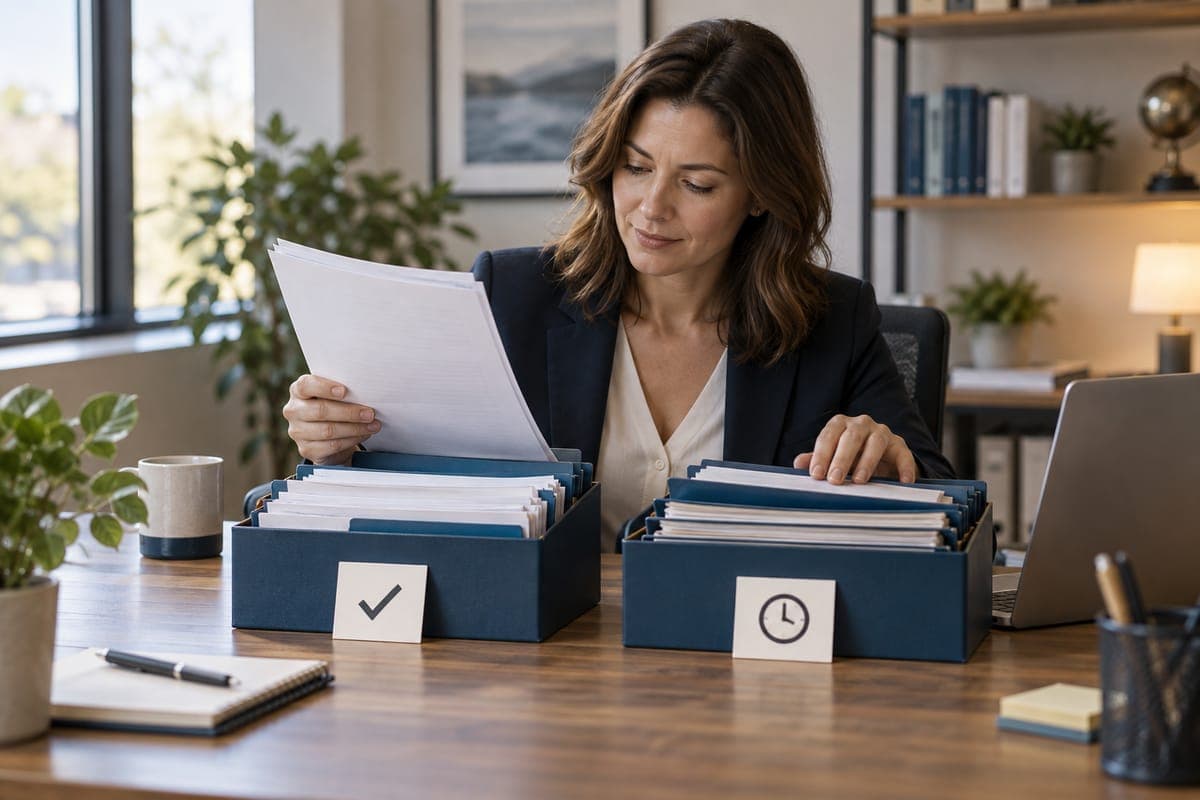 Owner reviewing completed and waiting request folders