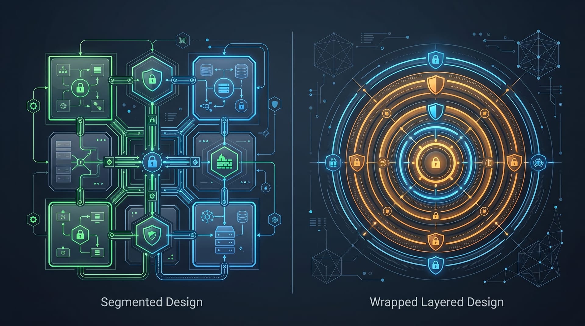 Architectural diagram comparing two AI agent security models showing credential isolation versus monitored sandbox approaches