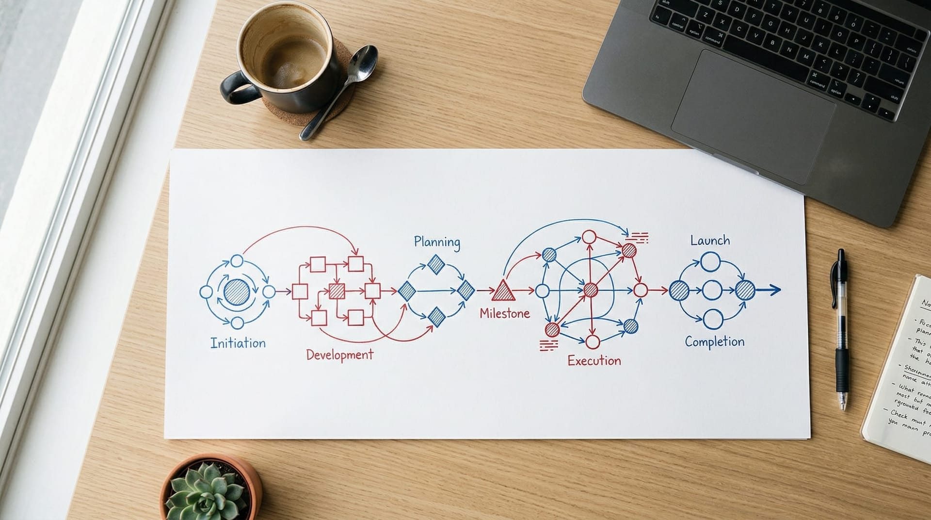 Printed timeline diagram on a modern desk tracing the rapid escalation from OpenClaw's growth to Anthropic blocking third-party AI agent access