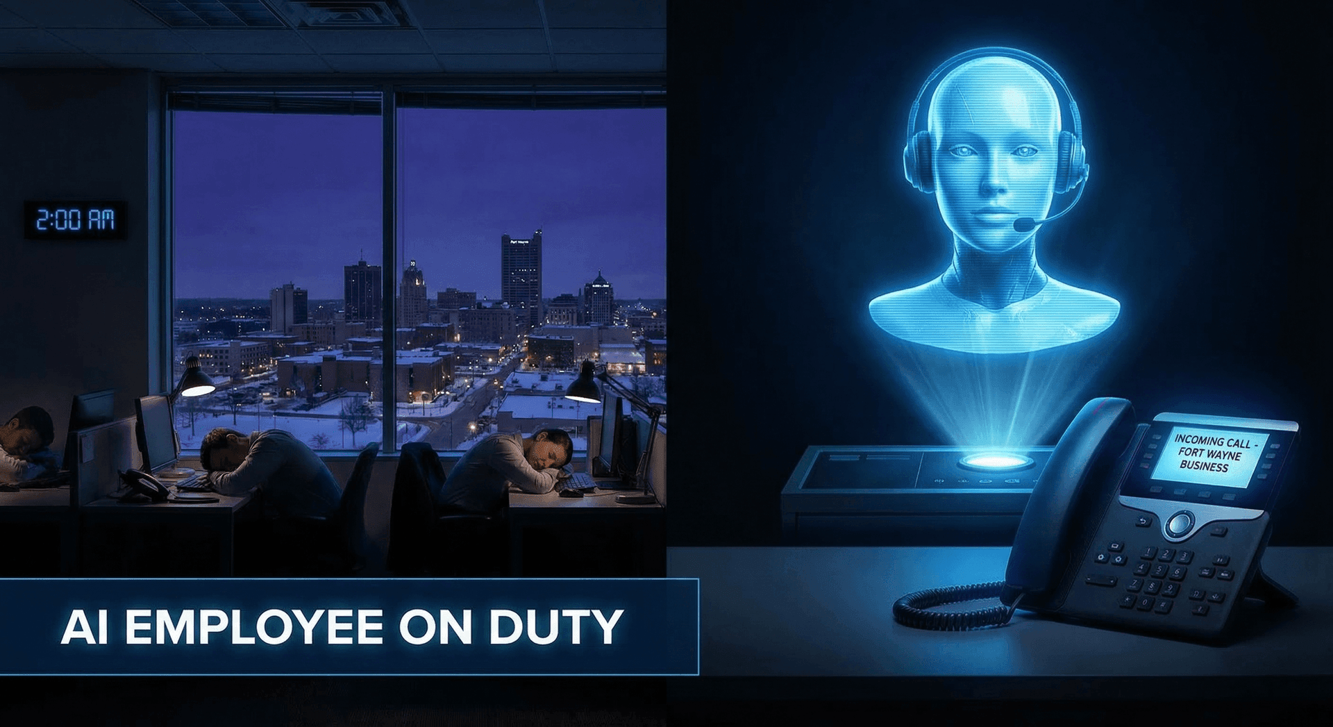 AI Employee handling after-hours calls for a Fort Wayne business