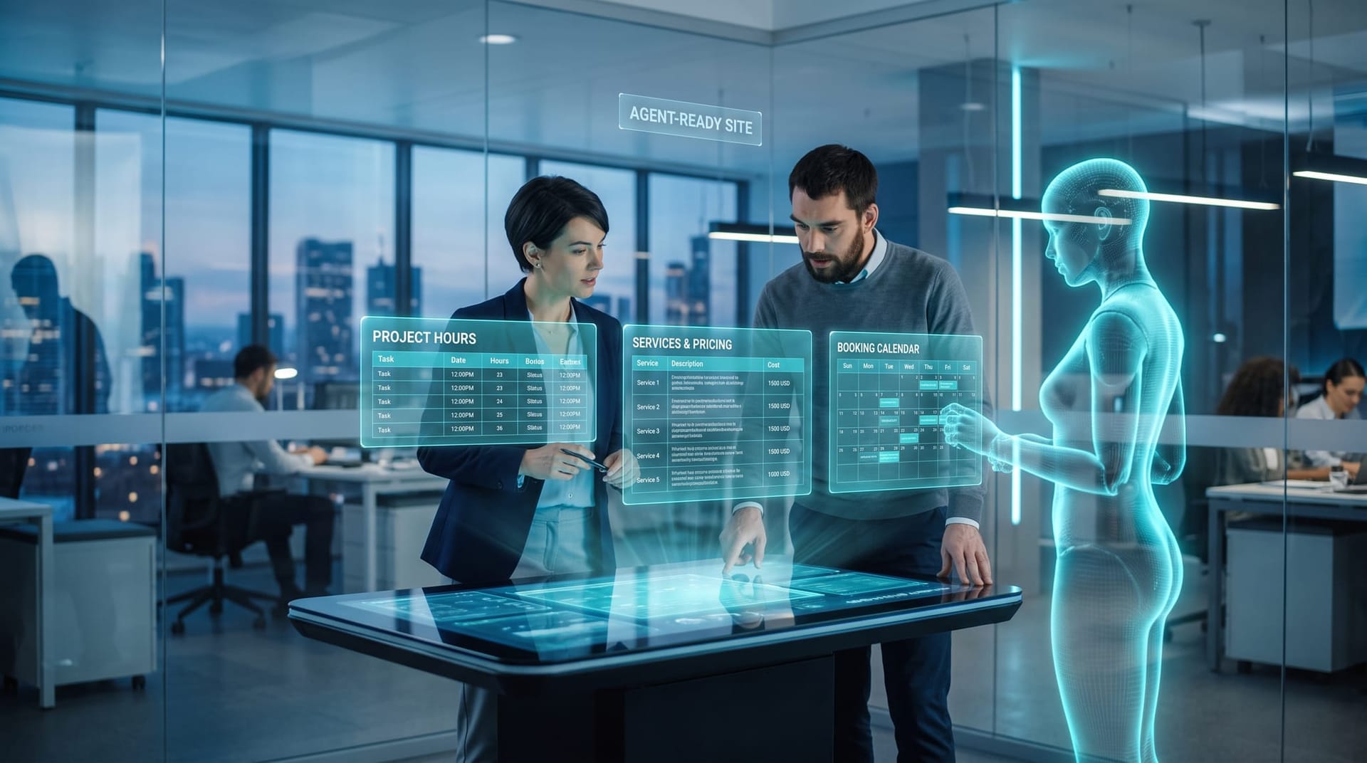 Fort Wayne business owner and developer reviewing structured-data and hours panels so an AI agent can read an agent-reachable website