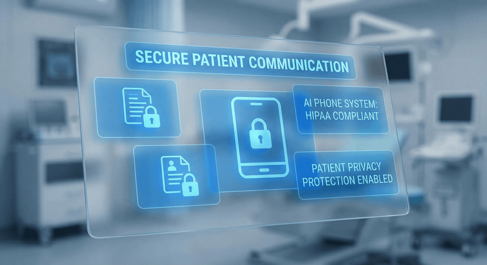HIPAA-compliant AI phone system for healthcare practices showing encrypted call handling, patient identity verification, and secure appointment booking workflow