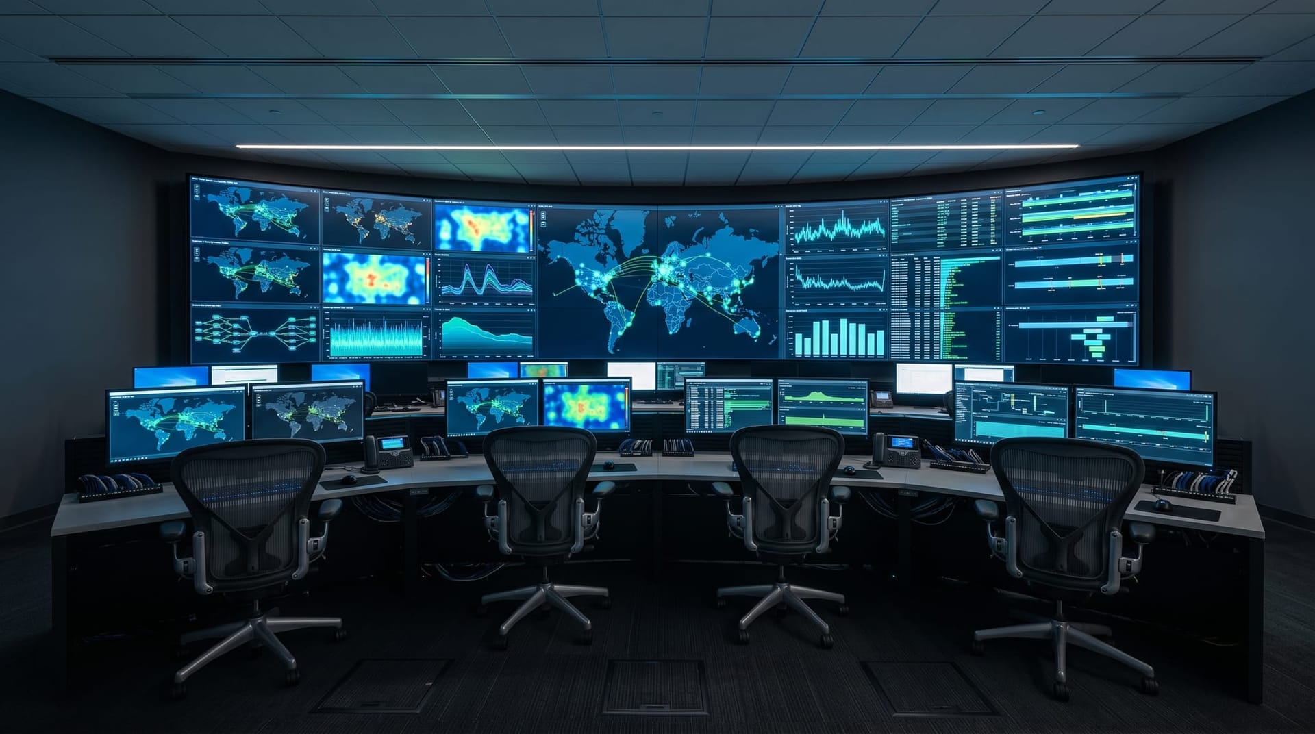 Enterprise observability infrastructure showing telemetry streams, audit logs, and replay mechanisms monitoring AI employee agents