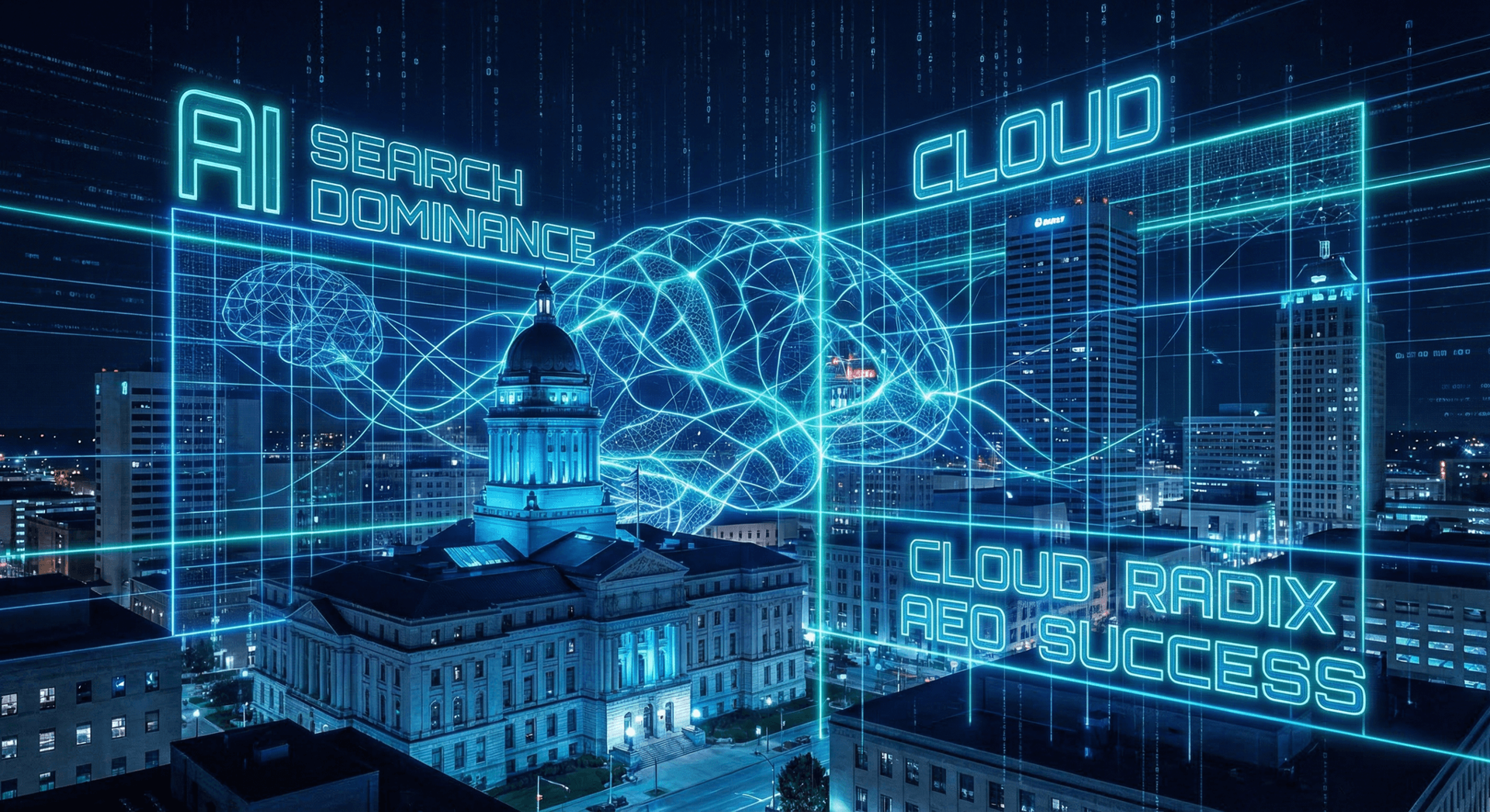 The Cloud Radix AEO playbook showing the integrated SEO plus AEO approach from entity mapping to continuous optimization