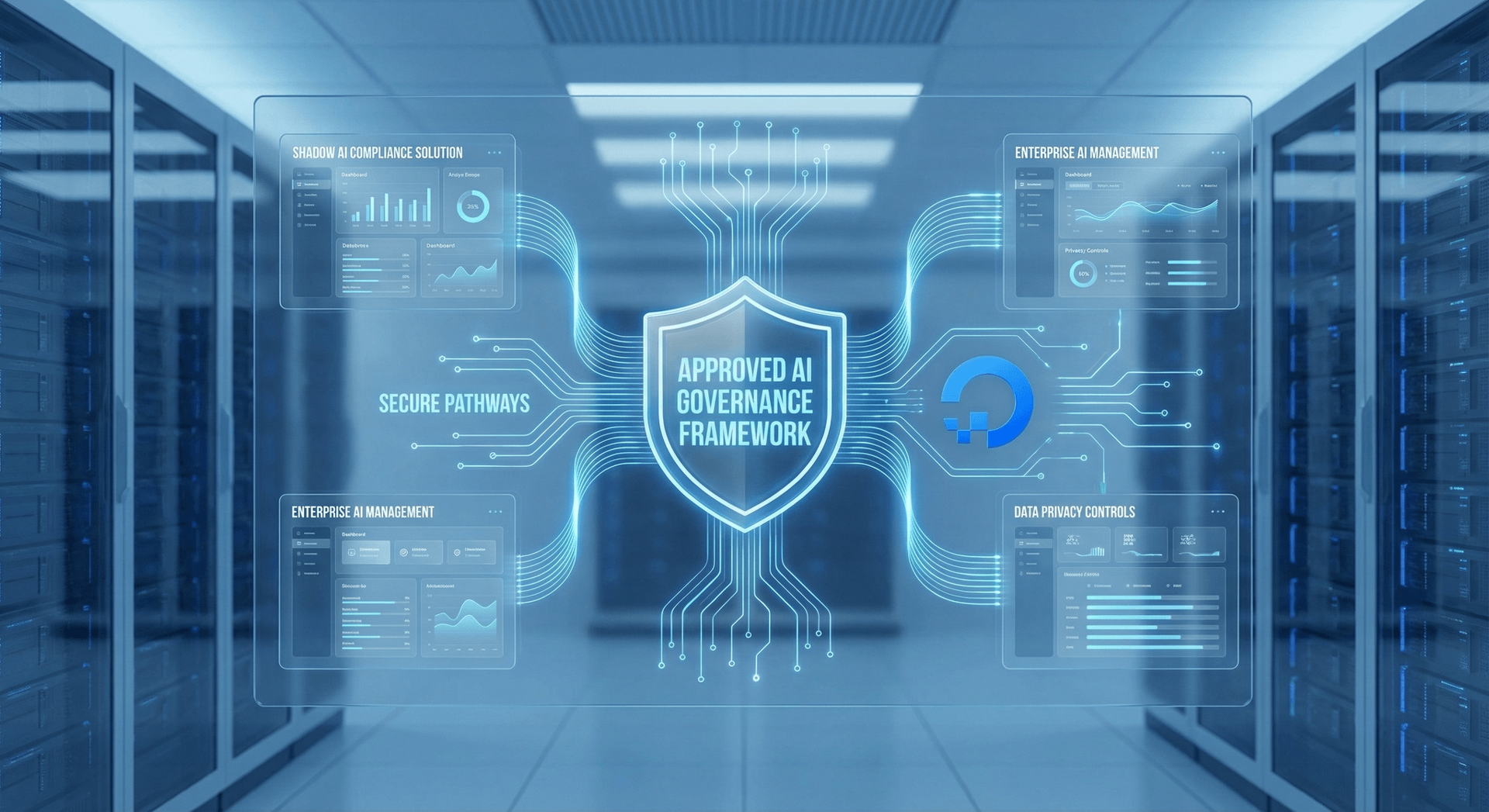 Cloud Radix secure AI gateway architecture providing controlled access to enterprise AI models with built-in data loss prevention