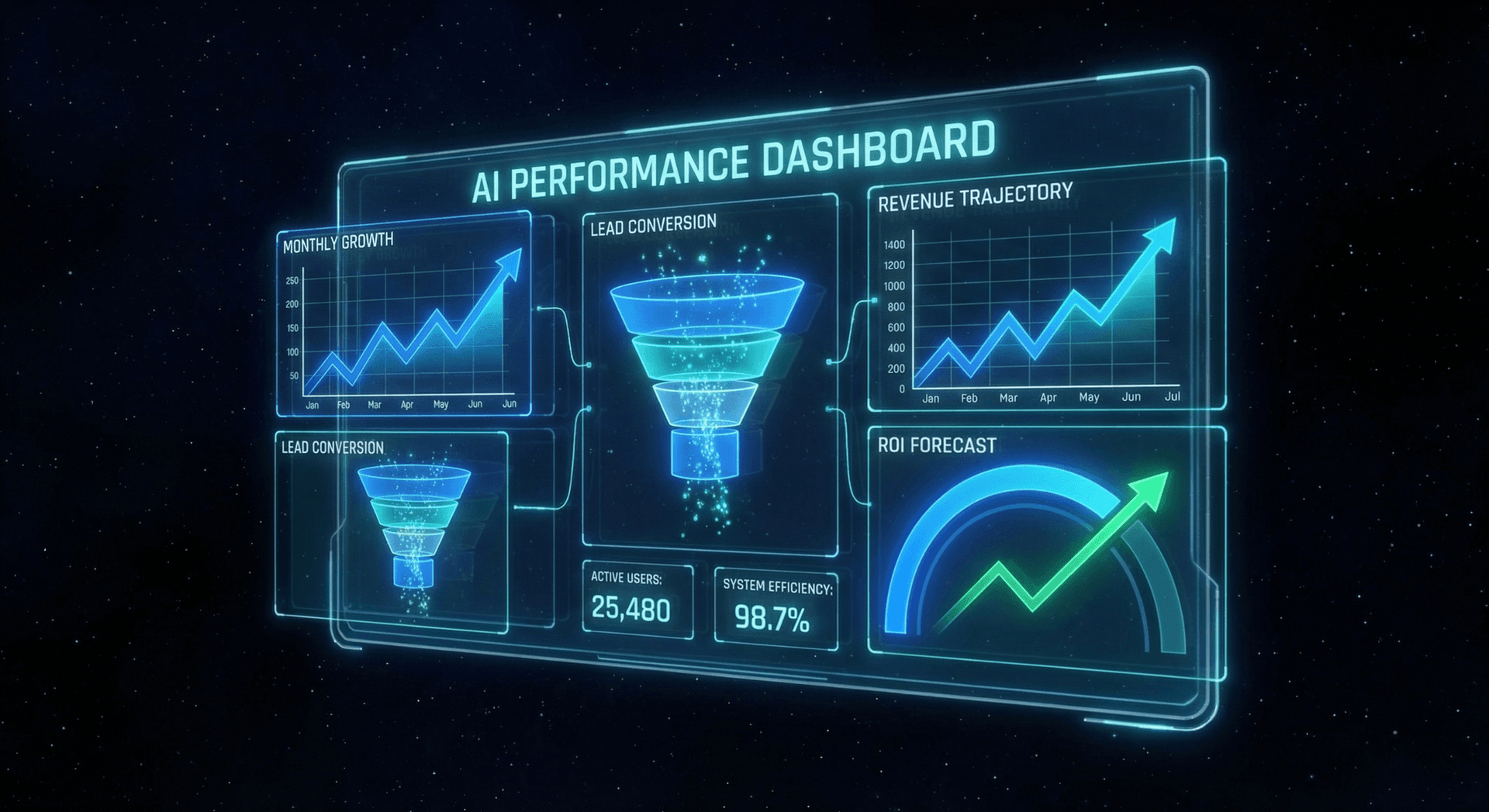 AI Employee performance dashboard showing business results and key metrics