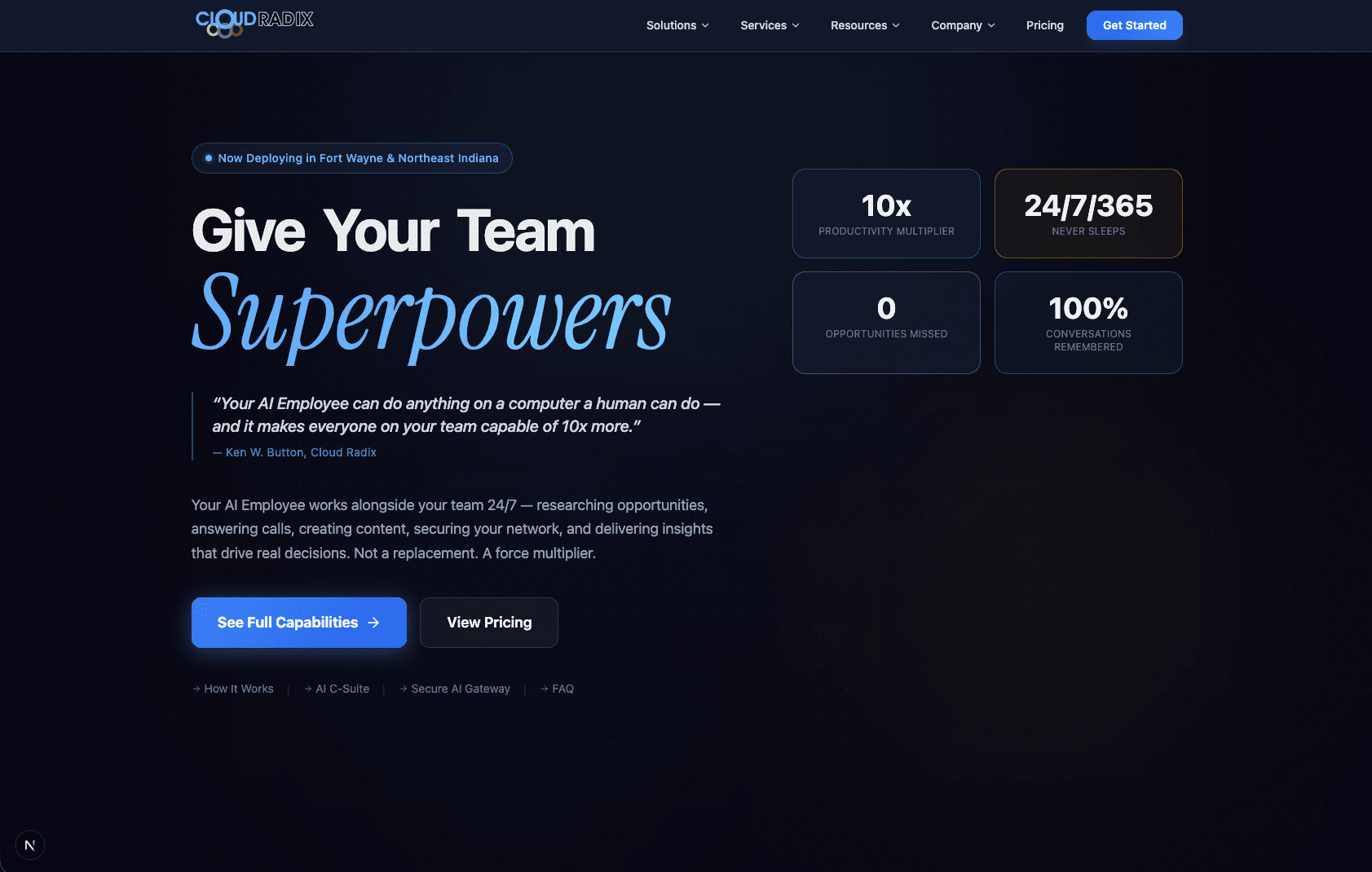 South Bend AI Employee case study — Cloud Radix: AI-Built Website