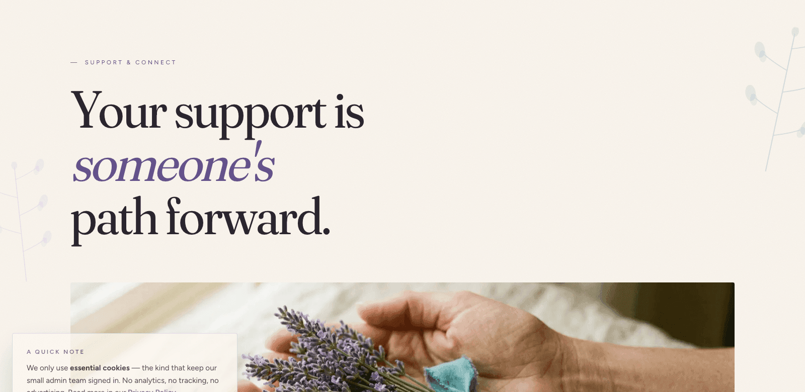 Saving Grace Connect page — Your support is someone's path forward — multi-channel donation flow with Square, PayPal, and Venmo