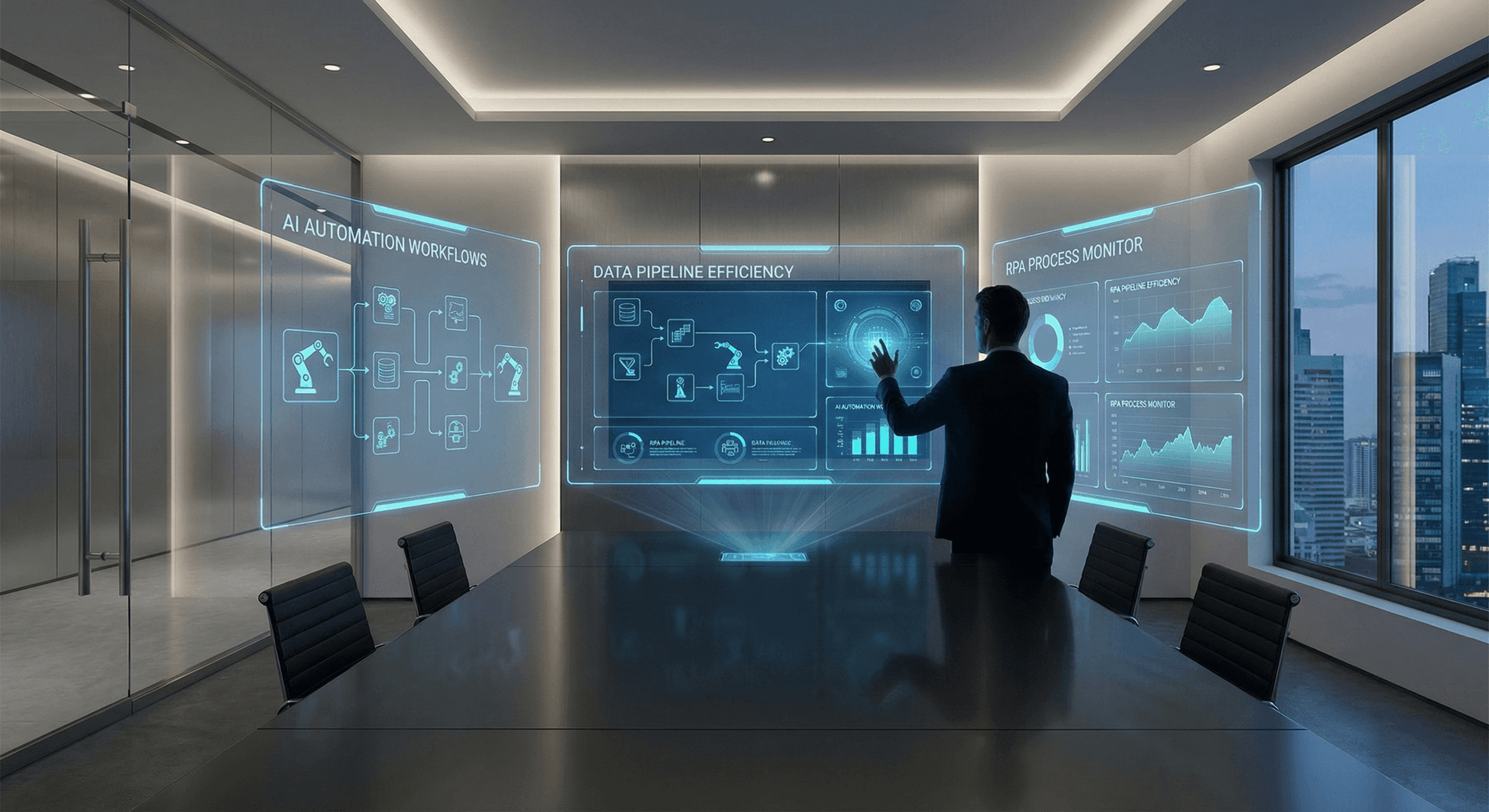 AI automation command center for Fort Wayne businesses — monitoring data pipelines, workflow efficiency, and process automation in real time