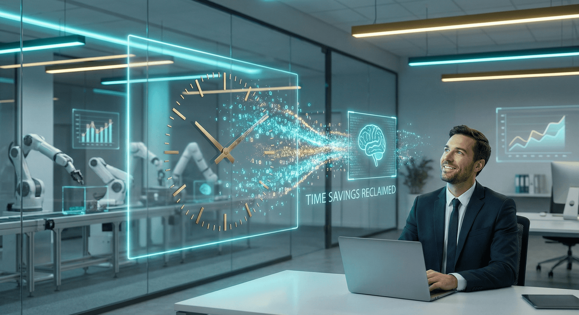 Fort Wayne business owner reclaiming time with AI automation — hours saved on repetitive tasks redirected to growth and strategy
