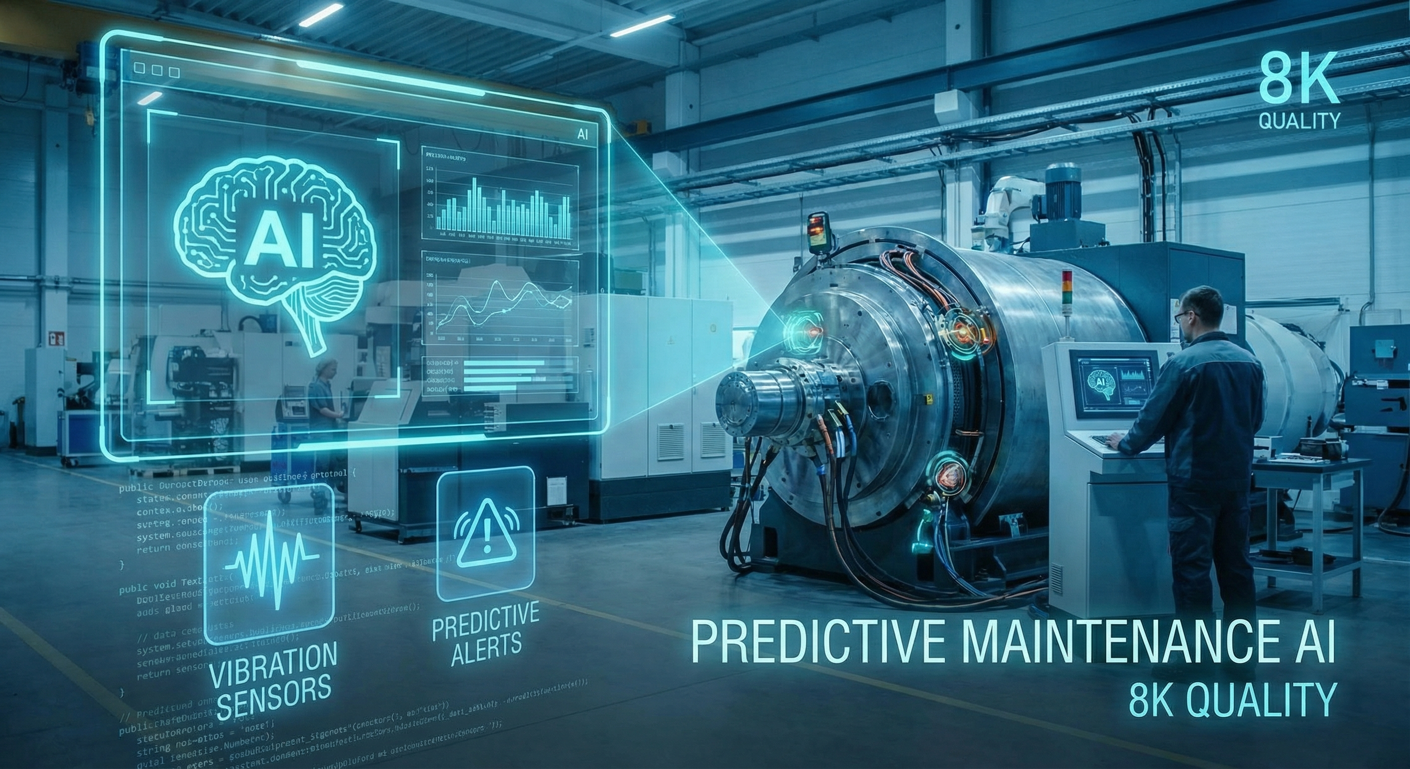Manufacturing ERP system dashboard showing AI Employee integration with real-time quoting, inventory, and production scheduling data for a Northeast Indiana machine shop