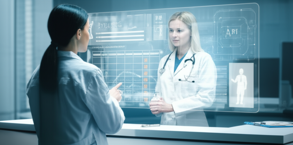 Medical receptionist working alongside AI scheduling system — patient appointment booking automation for Fort Wayne healthcare practices